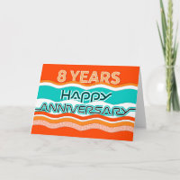 Employee Anniversary 8 Years Colourful Waves