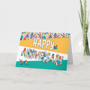 Employee Anniversary Bright Colours Pattern Card
