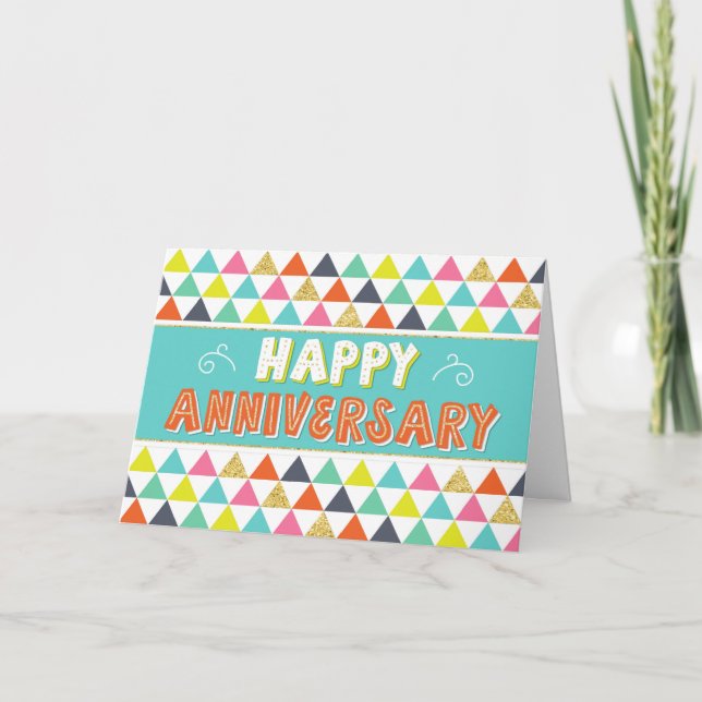 Employee Anniversary - Colourful Pattern Card (Front)