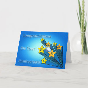 Employee Anniversary Customisable Shooting Stars Card