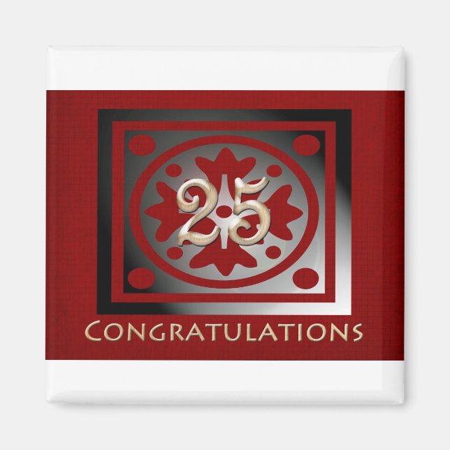 Employee Anniversary Gifts Customisable Red Magnet (Front)