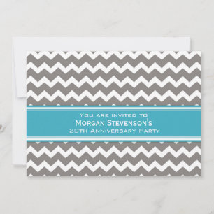 Employee Anniversary Party Invitation Grey Blue
