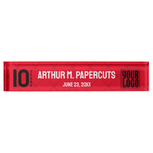 Employee anniversary personalized or 10 years nameplate