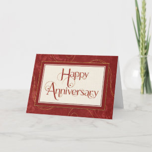 Employee Anniversary - Text Swirls Damask Sparkle Card