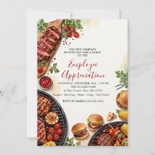Employee Appreciation Barbeque BBQ Corporate Event Invitation