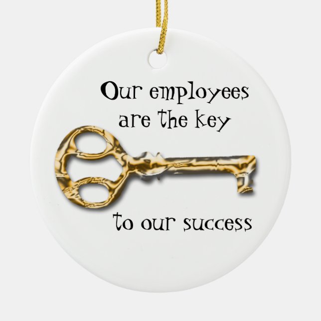 Employee Appreciation Business Office Thank You Ceramic Ornament (Front)