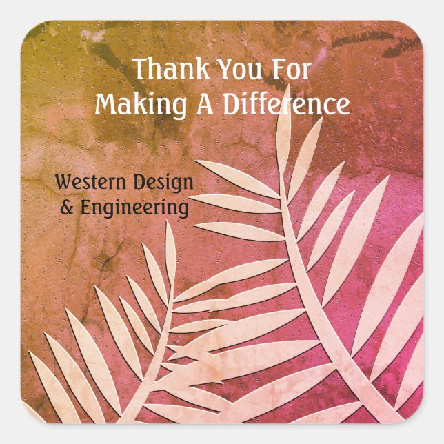 Employee Appreciation Business Thank You Square Sticker (Front)