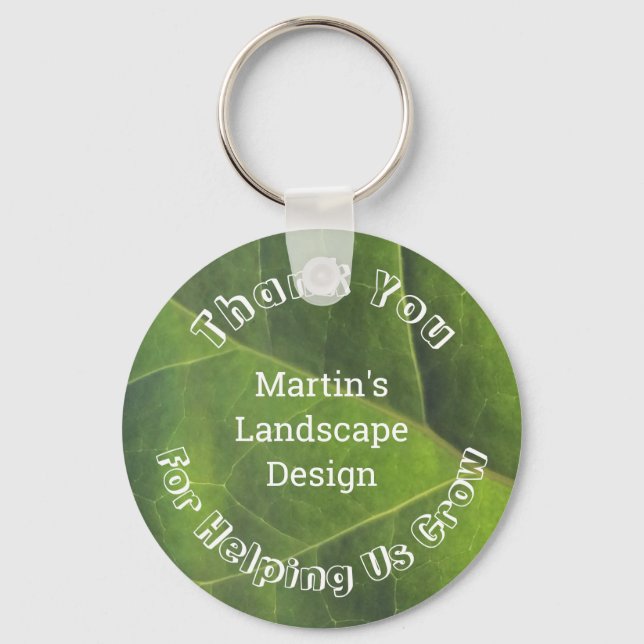 Employee Appreciation Green Leaf Professional Key Ring (Front)