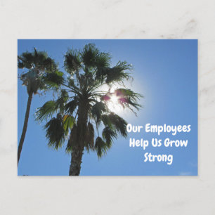 Employee Appreciation Palm Tree Tropical Business Postcard