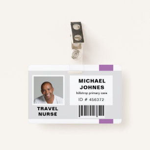 employee bar code photo name tag ID badge