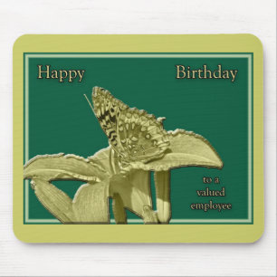 Employee Birthday Butterfly Mousepad