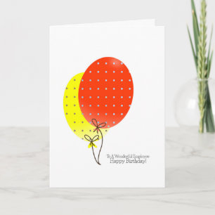 Employee Birthday Cards, Big Colourful Balloons Card