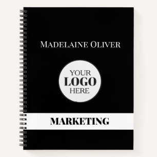Employee Black White Logo Simple Spiral Notebook