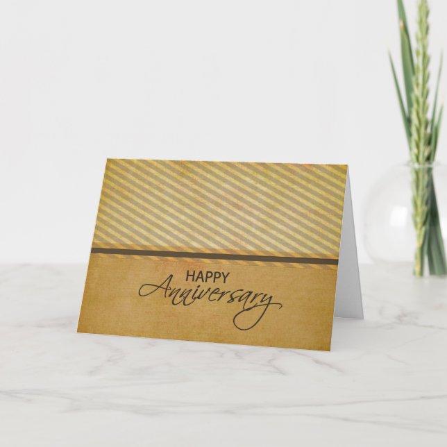 Employee Business Anniversary Brown Distressed Card (Front)