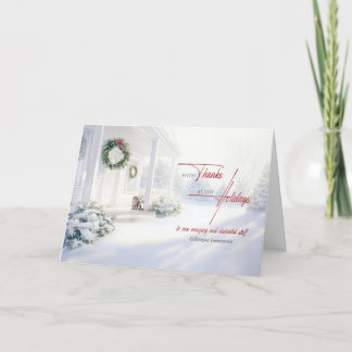 Employee Business Winter Home in the Snow Holiday Card