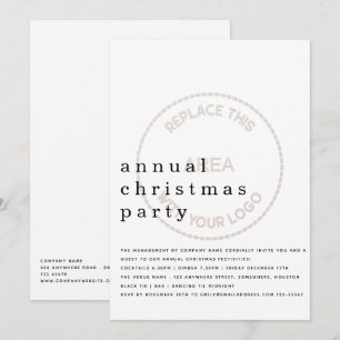 Employee Christmas Party Minimalist Tinted Logo Invitation