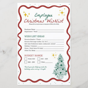Employee Christmas Wish List Office Gift Exchange