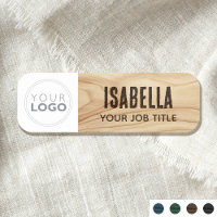 Employee Company Logo Woodgrain Rustic Brown ID