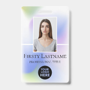 Employee Custom Photo, Barcode, Logo, Name ID Badge