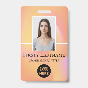 Employee Custom Photo, Barcode, Logo, Name ID Badge