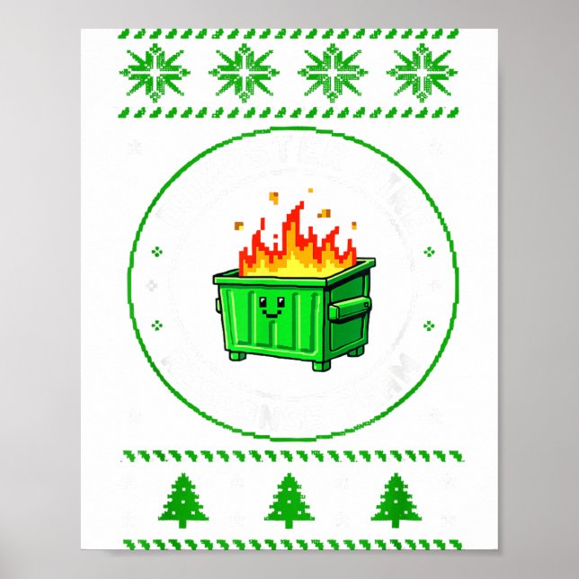 Employee Dumpster Fire Resnse Team Ugly Christmas  Poster (Front)