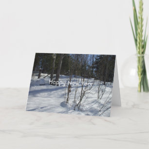 Employee Happy New Year Winter Morning Scene. Holiday Card