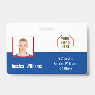 Employee ID Badge with a Tailored Blue Business