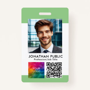 Employee ID Card QR Code Business Logo Name Tags ID Badge