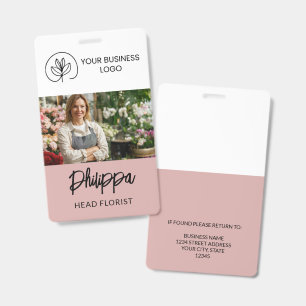 Employee ID in Dusty Pink Logo & Wide Photo Badge