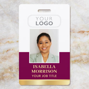 Employee ID Name Company Logo Plum Gold Business ID Badge