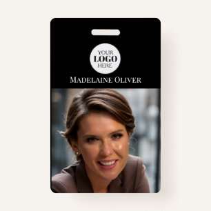 Employee ID Photo Badge Black White  ID Badge