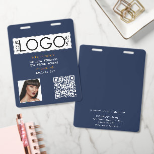 Employee ID Photo Company Identification QR Code Badge