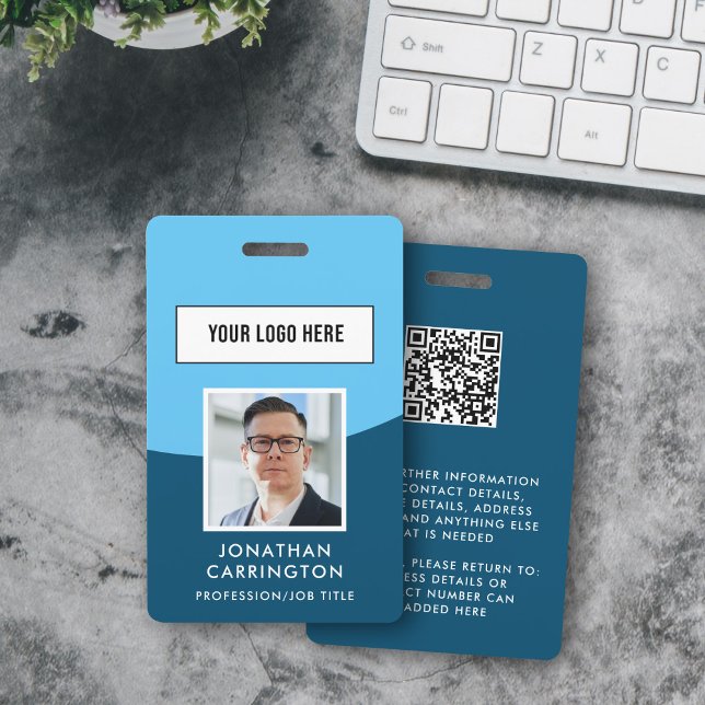 Employee ID Photo Logo QR Code Badge (Creator Uploaded)