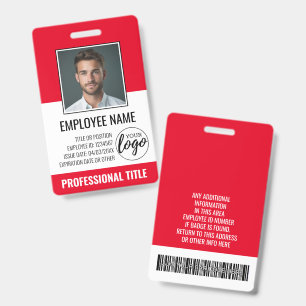 Employee ID - Photo, Logo, Title - Custom Plastic Badge