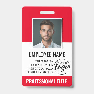 Employee ID - Photo, Logo, Title - Custom Plastic Badge