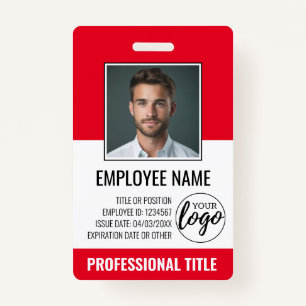 Employee ID - Photo, Logo, Title - Custom Plastic ID Badge