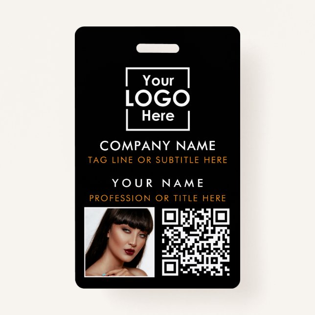 Employee ID Photo QR Code Custom ID Printing ID Badge (Front)