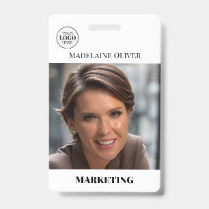 Employee ID Photo QR Code Simple Logo Badge