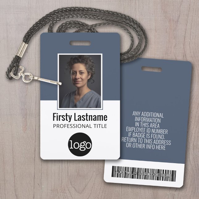 Employee ID with Photo, Bar Code, Logo, Name Badge (Employee ID Badge - Easy to set Up )