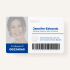 Employee large photo ID and barcode dark blue