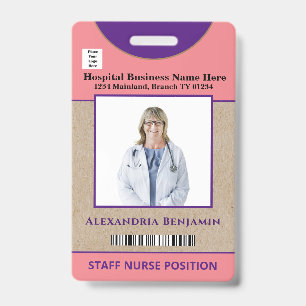 Employee Logo Bar Code Logo Photo Name ID Card Badge