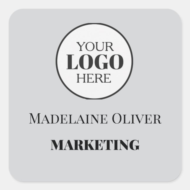  Employee Logo Grey Simple Square Sticker (Front)