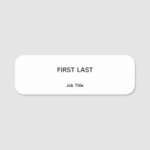 Employee Logo Name Tag White Magnetic