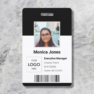Employee Logo Photo ID Black ID Badge