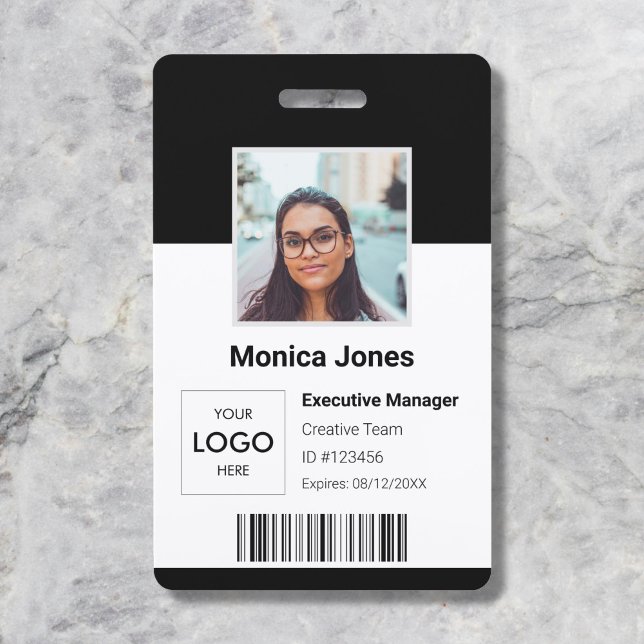 Employee Logo Photo ID Black ID Badge (Creator Uploaded)