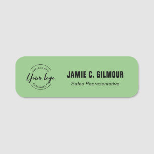 Employee Magnetic Custom Business logo green Name Tag