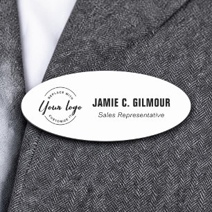 Employee Magnetic Custom Business logo Name Tag