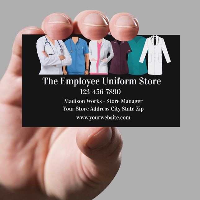 Employee Medical Uniform Store Business Card (Creator Uploaded)