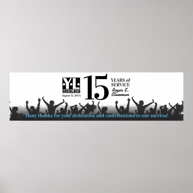 Employee milestone anniversary signing banner post poster (Front)