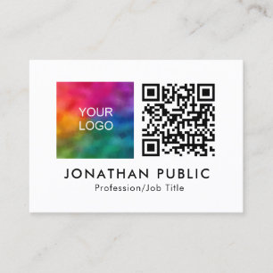 Employee Name And Title QR Code Company Logo Here Calling Card
